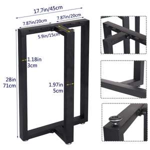Patas de Mesa Metálicas Resistentes, Estructura Rectangular de Acero para Mesa de Comedor, Mesa de Centro, Escritorio, Patas de Muebles Industriales - Product Image 2