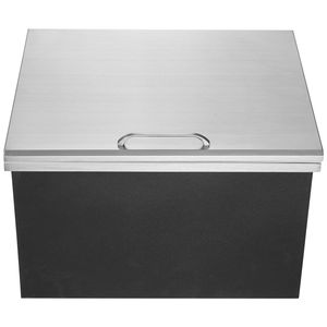 Frigorifero portatile commerciale da 40 Qt in acciaio inossidabile con coperchio a cerniera, 71,1 cm L x 40,6 cm L x 43,2 cm H, per cucina esterna e feste - Product Image 1