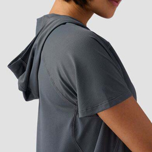 <b>Women's</b> Gray Short Sleeve T-<b>Shirt</b> Crew Neck Logo Quick Dry Regular Fit Sporty Nonwoven 100% Organic Cotton Summer Eco-Friendly - Product Image 6