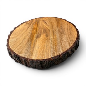 Tabla de cortar y servir de madera natural |   Tabla de cortar rústica con borde de corteza de árbol |   Tabla de Quesos y Servir de Madera Hecha a Mano - Product Image 1