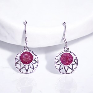 Boucles d'oreilles fines en argent sterling 925 avec rubis corindon cabochon MYS-E130, prêtes à être expédiées, en stock, faible MOQ, bijoux indiens pour femmes - Product Image 4
