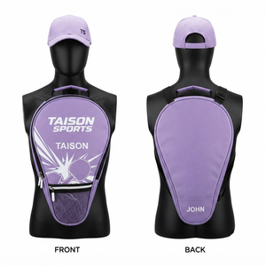 Sac de transport pour raquette de tennis de table TAISON SPORTS 600D 320 GSM PU 30-40L, violet et noir, avec logo personnalisé - Product Image 1