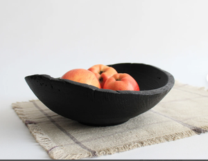 Frutero de Madera Negro de Lujo Premium, Centro de Mesa Decorativo Estilo Wabi Sabi, Tazón para Ensalada de Madera Quemada, Bandeja Ecológica para Fiestas y Entradas - Product Image 2