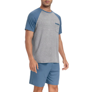 Wholesale Summer Men's <b>Knitted</b> 2-Piece <b>Sets</b> Shorts T-shirt 100% Bamboo Fiber Breathable Quick Dry Casual Tracksuits Customized - Product Image 5