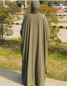 Abaya de Diseño Turco en Tendencia para Mujer, Chifón, Lino, Satén, Largo hasta el Tobillo, Mangas Extra Largas, Cuello Holgado, Color Sólido, Transpirable - Product Image 3