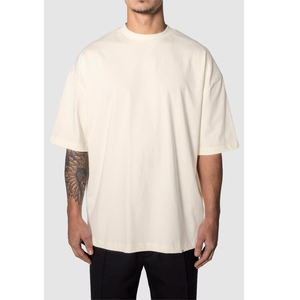 T-shirt Homme Manches Courtes Coupe Ample Oversize Couleur Unie avec Autocollant Personnalisé Nouvelle Collection Vêtements T-shirt Lourd - Product Image 1
