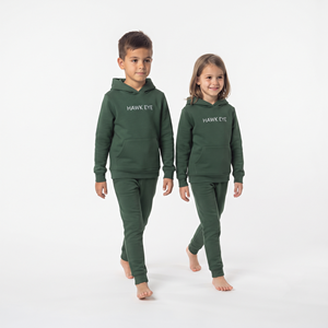 Conjunto Deportivo Informal de Algodón para Niños, Sudadera con Capucha de Forro Polar y Pantalones Deportivos, Ropa Infantil Personalizada, Color Verde Sólido - Product Image 3