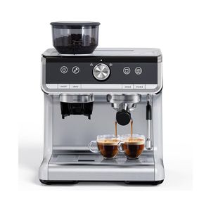 Machine à expresso semi-automatique, pression de 20 bars, 30 réglages de mouture, buse vapeur pour mousse de lait - Product Image 1