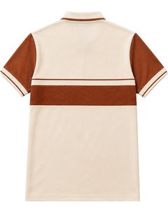 Polo Personalizado para Hombre en Beige y Marrón, Manga Corta, Casual, para Golf, Transpirable, Verano, Diseño Color Block, Premium - Product Image 2