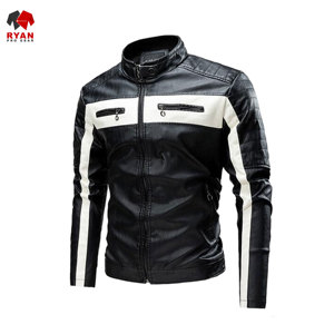 แจ็คเก็ตหนังผ้าเนื้อนุ่มสบาย ซิปปิดแบบสั่งทำพิเศษ พร้อมโลโก้สั่งทำพิเศษ คอตั้ง ยี่ห้อ Ryan Pro Gear - Product Image 3
