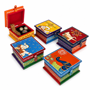 Hand Painted Wooden Storage <b>Box</b> Decorative Jewelry Keepsake <b>Box</b> Traditional Artisan <b>Gift</b> <b>Box</b> - Product Image 5