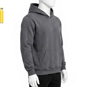 Sudadera con Capucha para Hombre SAMAVIA, Corte Regular, Color Gris Sólido, Informal, con Bolsillo Delantero, para Otoño, Fabricante Mayorista - Product Image 3