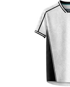 Camiseta Deportiva Personalizada para Hombre, Blanca y Negra, de Manga Corta, Cuello en V, Transpirable, de Secado Rápido, para Entrenamiento Atlético, Gimnasio, Running - Product Image 3