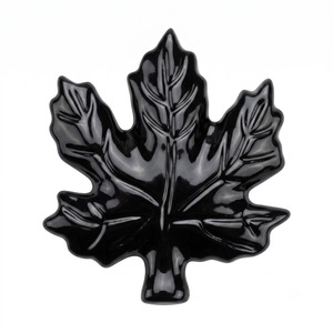 Poignée de tiroir en forme de feuille noire, quincaillerie métallique pour armoire, bouton unique en forme de feuille pour tiroirs, articles de mobilier d'intérieur de style moderne - Product Image 5
