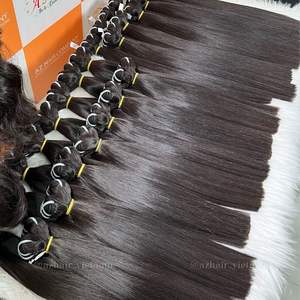 Grand stock disponible d'extension de vrais cheveux humains brésiliens, péruviens noirs naturels droits en os - Product Image 6