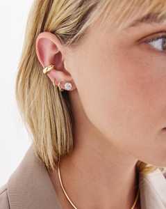 Twist Round Cut Lab Diamond <b>Hoop</b> <b>Earrings</b> 10K 14K 18K <b>Solid</b> Gold Pave Set Snap post Minimalist Everyday Wear Mini Chunky Huggies - Product Image 6