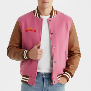 Chaqueta Varsity Larga de Invierno para Hombre, Hecha 100% con Lana, con Mangas de Imitación Cuero, Cierre de Botones, Servicio OEM, Precio al por Mayor - Product Image 4