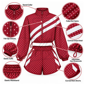 Custom Logo <b>Women's</b> Nylon Windbreaker Half Zip jacket & Pant 2 Piece <b>Women's</b> Tracksuits Lightweight Sportswear <b>Women</b> <b>Sweat</b> <b>Suits</b> - Product Image 6