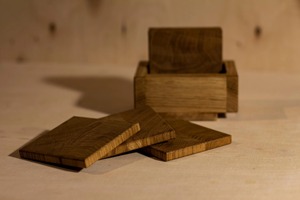 Elegant Handmade Wooden Coaster Set With <b>Storage</b> Stand Natural Wood <b>Table</b> Protection For Dining Area Customized Shape Natural - Product Image 5