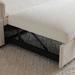 Divano Letto Convertibile a 2 Posti in Velluto da 55 Pollici con Schienale Regolabile, Porte USB e Tasche Laterali per Casa o Ufficio - Product Image 6