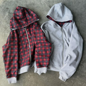 Sweat à capuche d'hiver unisexe surdimensionné à fermeture éclair intégrale, coupe classique, 100 % coton épais, avec logo personnalisé, style streetwear, épaules tombantes pour homme - Product Image 5