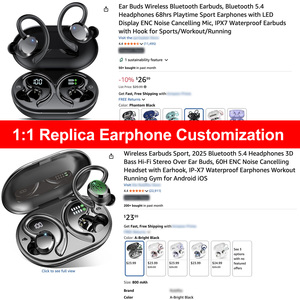 Écouteurs intra-auriculaires sportifs personnalisés Q38 TWS avec crochet d'oreille en silicone, étanches IPX7, affichage LED, Bluetooth <span class=keywords><strong>sans</strong></span> <span class=keywords><strong>fil</strong></span>, certifiés CE FCC - Product Image 2