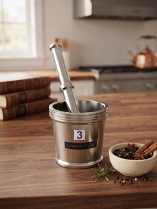Ensemble mortier et pilon en acier inoxydable couleur argent, écologique, compatible lave-vaisselle et four, pour broyer épices et herbes, usage culinaire - Product Image 2