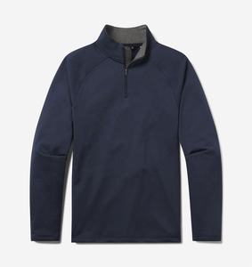 Men's Navy Blue DriFit Full Sleeve Stand Collar Quarter <b>Zip</b> Performance <b>Shirt</b> Moisture Wicking Polyester Regular Fit All Seasons - Product Image 2