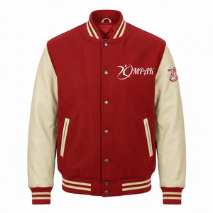 Vêtements professionnels de style américain haut de gamme, manches en cuir, boutonnés, vente en gros - Product Image 1