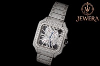 Direkter Fabrikverkauf Hochwertige Edelstahl Silber Luxus Herrenuhr Analog Mechanisches Uhrwerk 41mm Glas Schmetterling