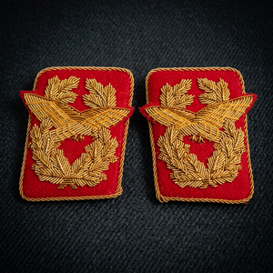 Écusson brodé personnalisé pour col, motif Aigle et Couronne de Laurier, avec décoration en dentelle, à coudre avec épingle de sûreté, pour uniforme et vêtement - Product Image 5