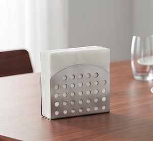 Elegante Servilletero de Acero Inoxidable con Acabado Plateado para Decoración de Escritorio de Oficina, Utensilios de Cocina y Uso en Mesa - Product Image 3