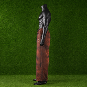 Pantalon de jogging molletonné épais délavé à l'acide pour homme, avec logo personnalisé, marron vintage, coupe large et ample, style streetwear, surdimensionné 2026 - Product Image 3