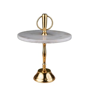 Vente en gros de support à dessert à un étage en marbre et en métal plateau de service pour charcuterie et pâtisserie comptoir de cuisine organisateur d'aliments placements - Product Image 1