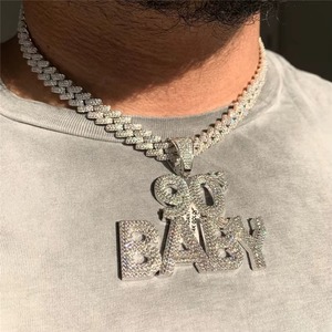Custom Name Pendant 925 Sterling <b>Silver</b> VVS Moissanite Iced Out <b>Charm</b> Rapper Fine Jewelry for Men Gold Plated Pendants - Product Image 3