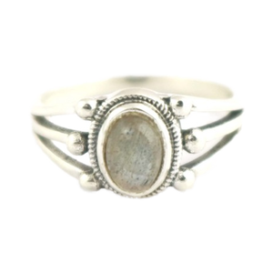 925 Sterling Silver Natural <b>Labradorite</b> Oval Gemstone Stackable <b>Ring</b> For Women - Product Image 1