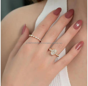 Anillo de compromiso/boda unisex de oro blanco de 14k con diamante ovalado cultivado en laboratorio IGI, engaste de púas, estilo vintage, para fiesta de aniversario - Product Image 2