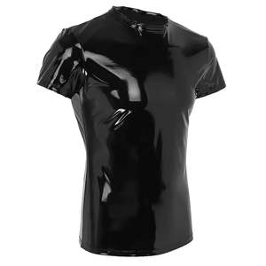 Haut de compression personnalisé pour homme, enduit PU, vêtements de sport haute performance, tenue de sport pour la gym, vente en gros OEM ODM - Product Image 1