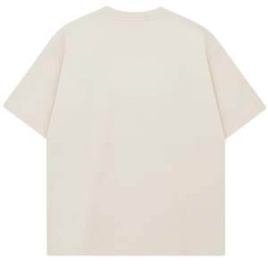 Camiseta Oversize de Algodón Crema para Hombre, Manga Corta, Cuello Redondo, Estilo Casual Urbano, con Logo Pequeño en el Pecho, Ideal para Verano - Product Image 2