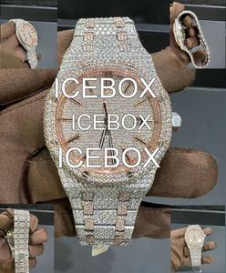 Reloj de Lujo Hip Hop con Diamantes Moissanite, Acero Inoxidable, para Hombre, Esfera de Cristal VS1, Cierre de Pulsera, Resistente al Agua 10 Bar - Product Image 1