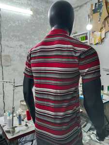 เสื้อโปโลลายทางแบบเรียบง่ายเสื้อสตรีทแวร์และสถานที่สาธารณะของผู้ชายเสื้อโปโลผ้าฝ้ายระบายอากาศ100% ตรงจากโรงงาน - Product Image 2