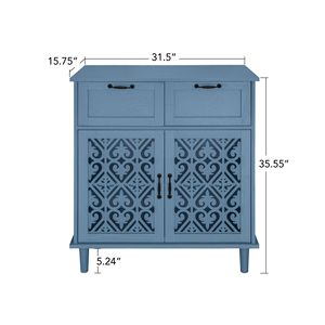 Mobile Americano con 2 Ante e 2 Cassetti per Camera da Letto, Soggiorno e Studio, per Arredamento Casa - Product Image 5