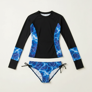 ชุดว่ายน้ำผู้หญิงแบบ 2 ชิ้น แขนยาว พร้อมกางเกงเข้าชุด รับสกรีนโลโก้ - Product Image 4