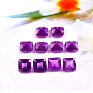 Lote al por mayor de piedras preciosas sueltas de amatista africana natural de 6x6 mm, talla Asscher, facetadas, calibradas, calidad AAA++ para fabricación de joyas. - Product Image 2