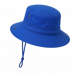 Sombrero de Pescador Azul Rey para Mujer, con Logotipo ZPhiB Bordado, Ala Ancha, Casual, Protección Solar, Moda de Verano - Product Image 4