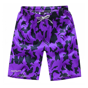 Shorts de sport décontractés de style nouveau, motif uni, tissu en nylon et coton, imperméable, respirant, séchage rapide, en solde - Product Image 1