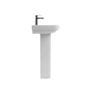Conjunto de Lavabo Moderno con Pedestal y Lavabo Ovalado para Baño y Uso Hospitalario - Product Image 3