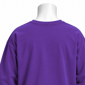T-shirt à manches longues inversé violet, coupe oversize, épaules tombantes, en coton délavé, décontracté, unisexe, streetwear - Product Image 4