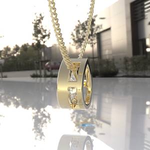 Octagon Cut Lab Grown Moissanite Pendant 14K Solid Gold Certified Christian Party Necklace Unisex - Product Image 6