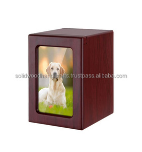 Handmade Funeral Wooden Urn <b>Box</b> for Pet Ashes Wood Cremation Urns for <b>Cat</b> and Dog Ashes Rosewood Urns at Low Price - Product Image 2